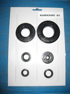 Kawasaki H1 500 Triple Mach 3 Engine Case Oil Seal Kit / Set KH500 Crank Kick Shift Clutch +