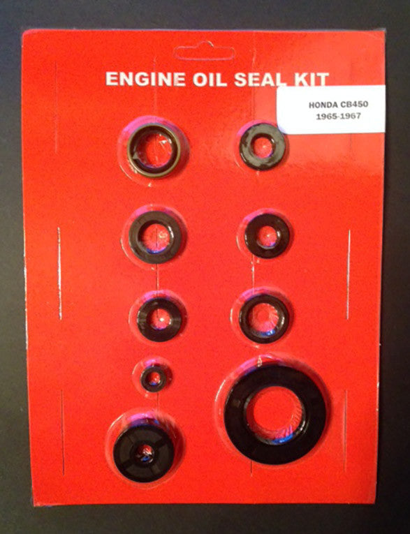 Honda CB450 Black Bomber Engine Oil Seal Kit for Engine 1965 1966 1967 Crank, Sprocket Clutch Shift Kick Seal